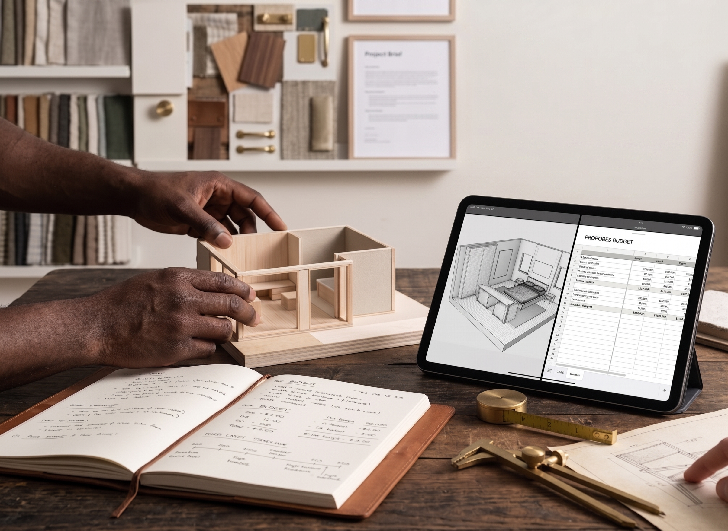 Terry Interior Designs consultation, reviewing finishes and budget